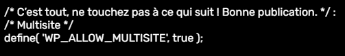Code wordpress multisite