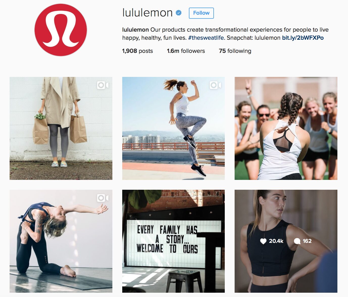 Stratégie instagram Lululemon